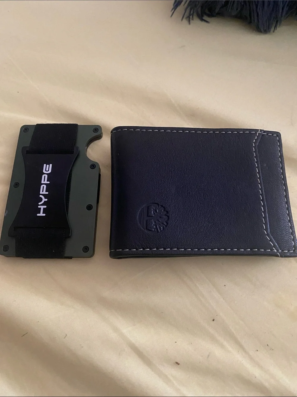 Timberland Black Leather Wallet with Olive HYPEC Card Holder